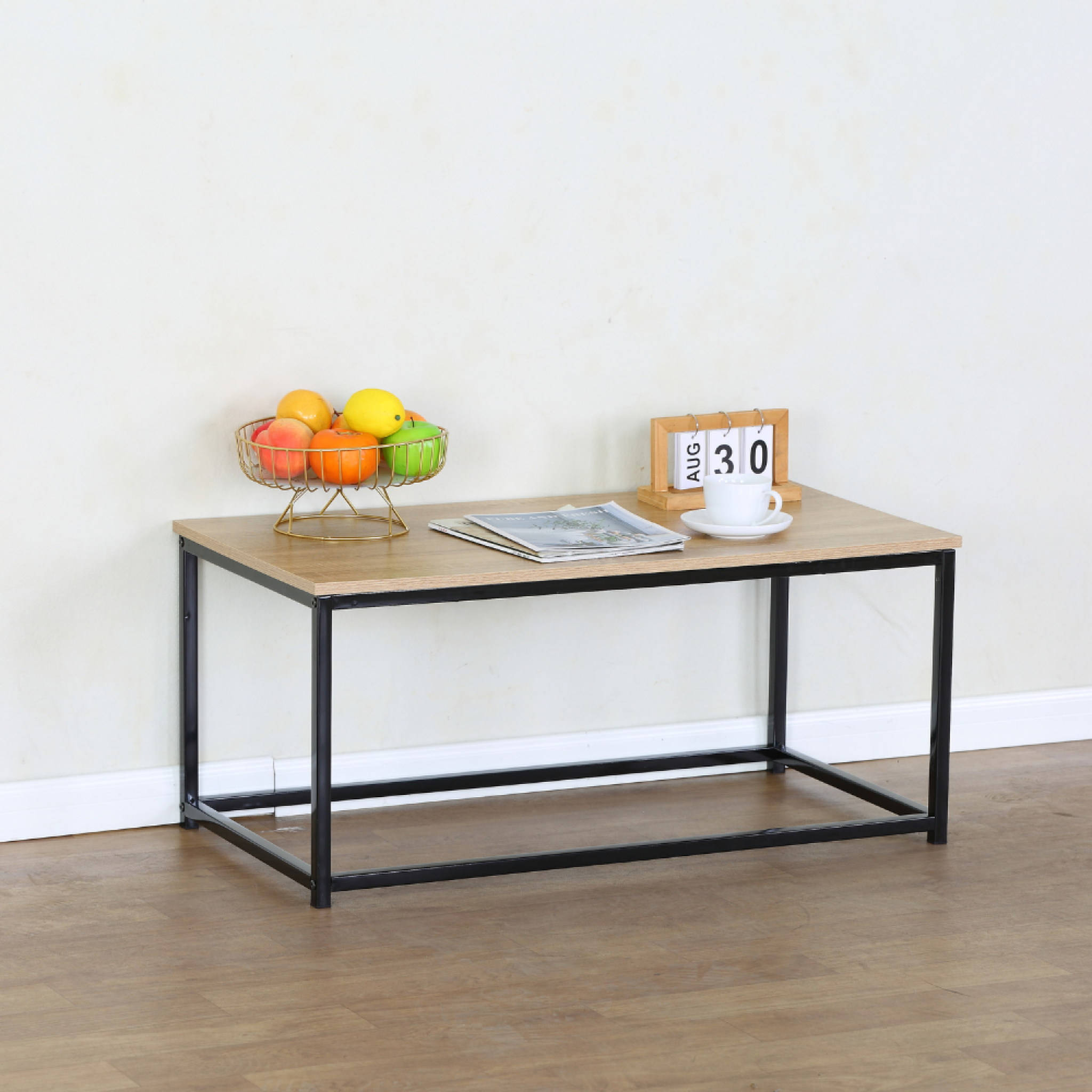 Voir la diapositive 2 : CONCEPT USINE Table basse rectangle 90x48cm bois tivi