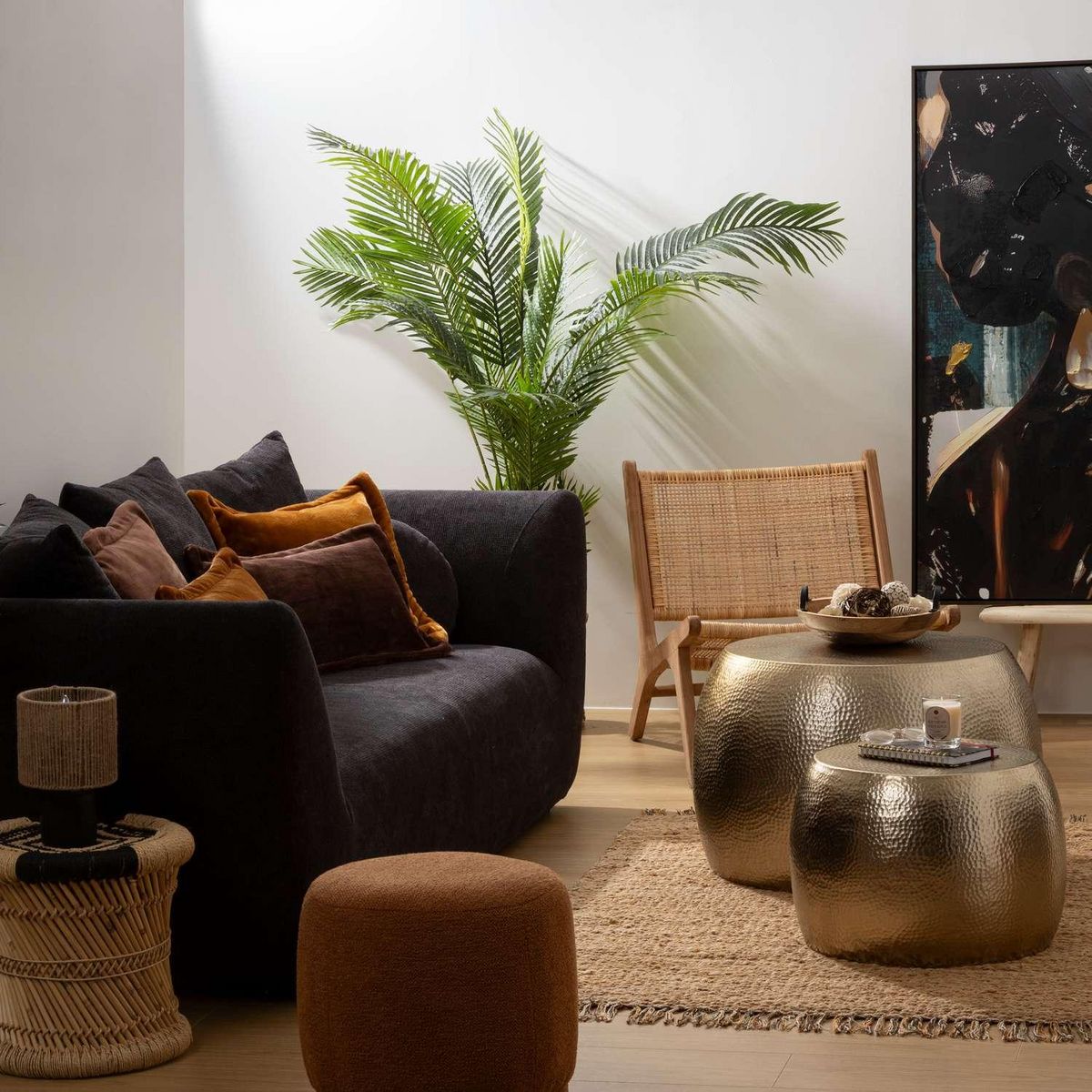 ATMOSPHERA Duo de tables basses en métal ISSAM - Doré