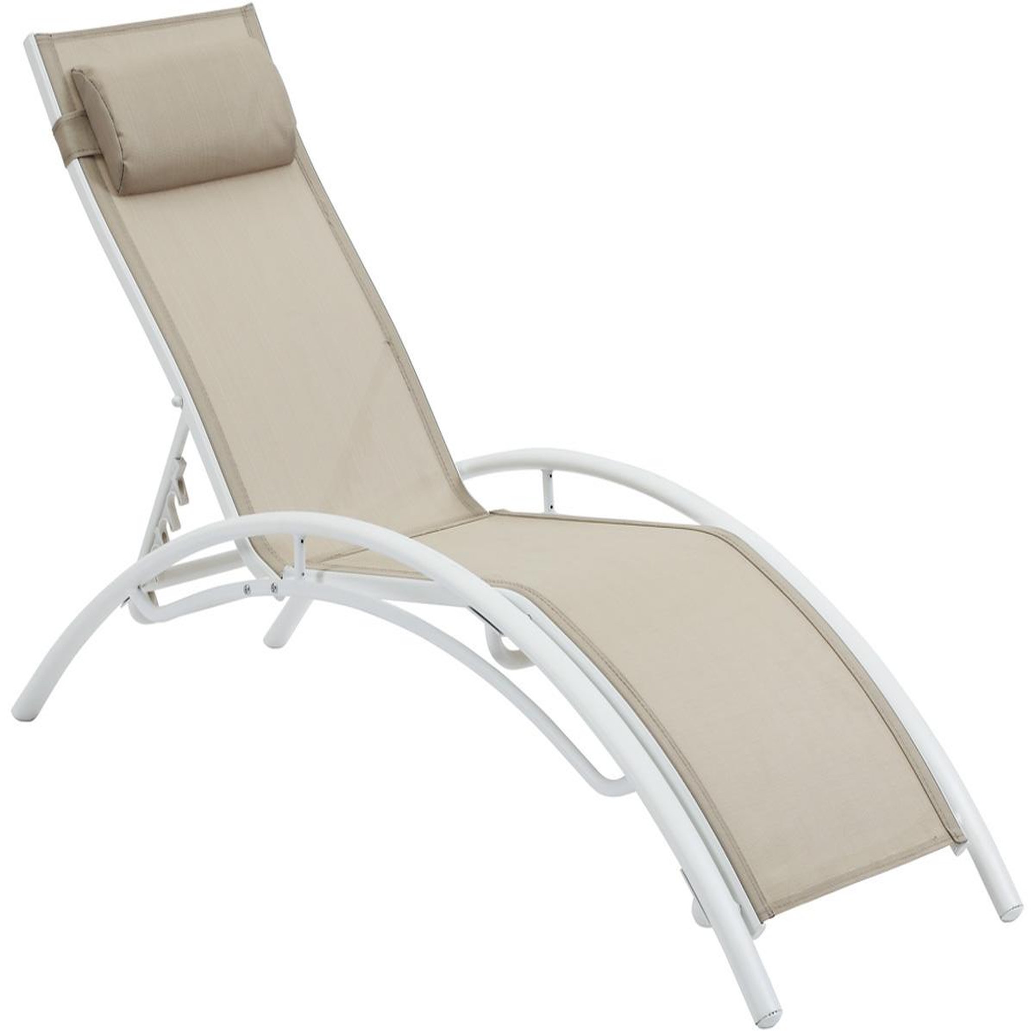 Voir la diapositive 2 : Habitat et Jardin Bain de soleil en aluminium  Beauty  - Phoenix - Beige - Lot de 2