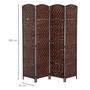 Voir la diapositive 3 : HOMCOM Paravent séparateur de pièce pliable 4 panneaux dim. 180L x 180H cm bois osier tressé