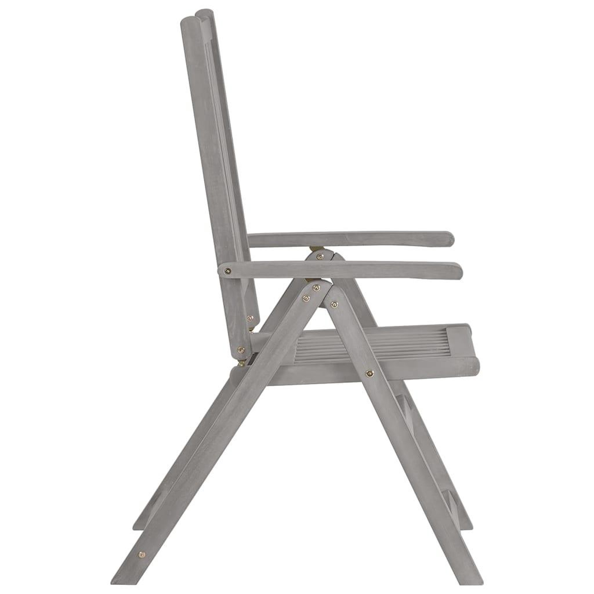 Voir la diapositive 4 : VIDAXL Chaises inclinables de jardin lot de 6 Gris Bois solide acacia