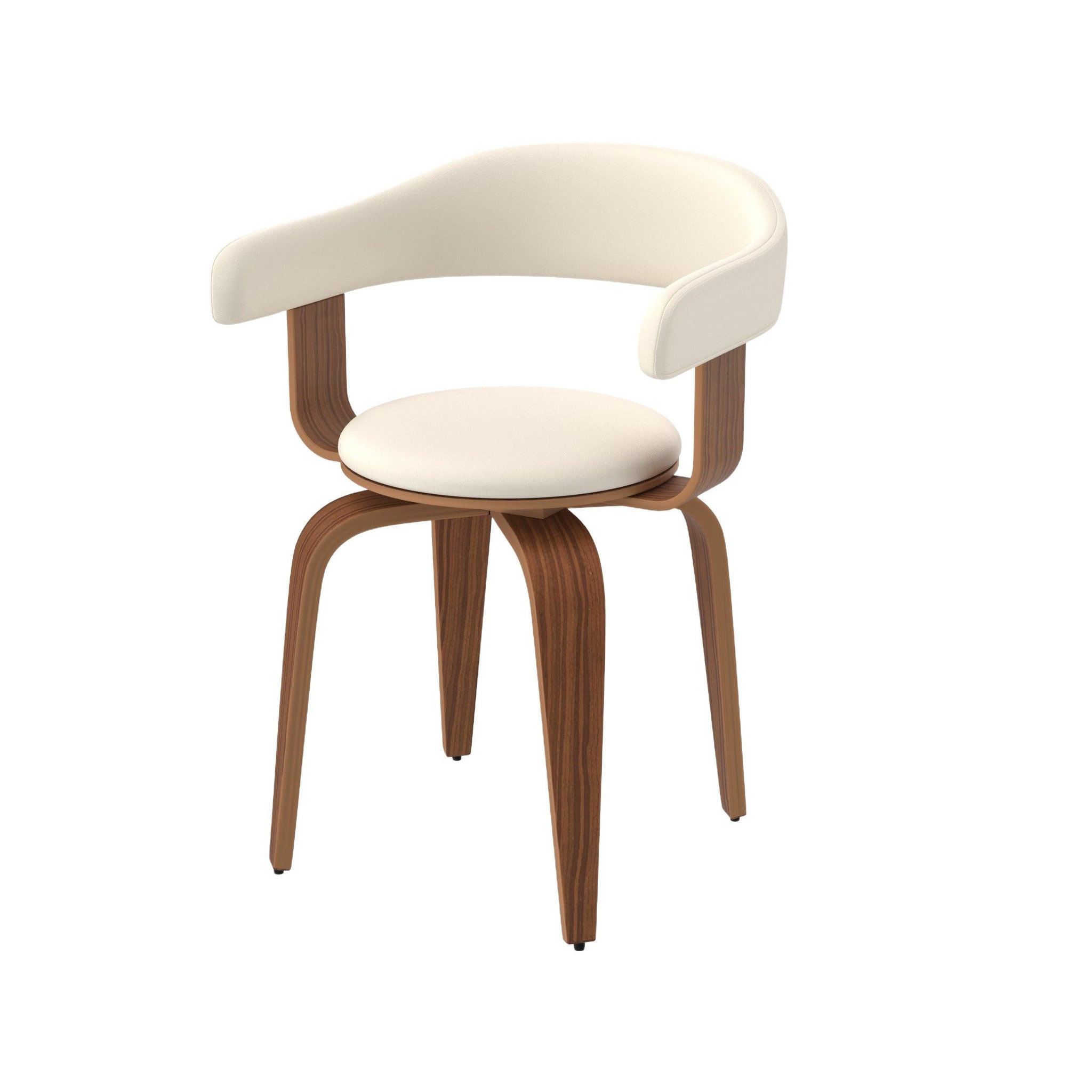 MAISON PAVANE Chaise avec accoudoirs en cuir synthétique blanc-harold