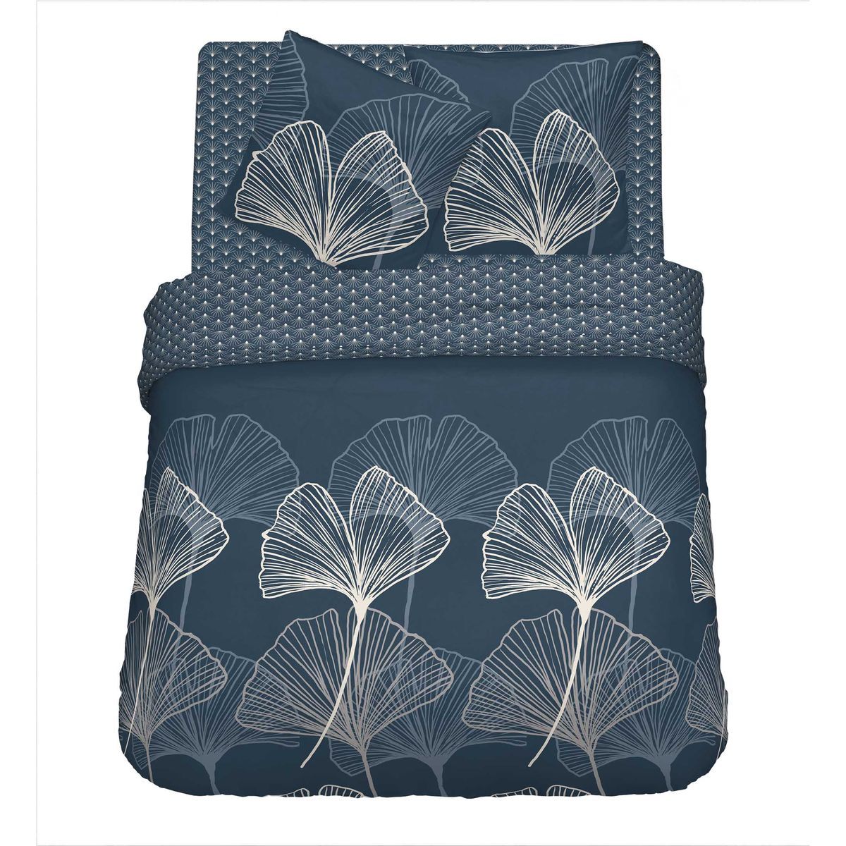 Parure housse de couette en coton 57 fils motif floral SUZIE