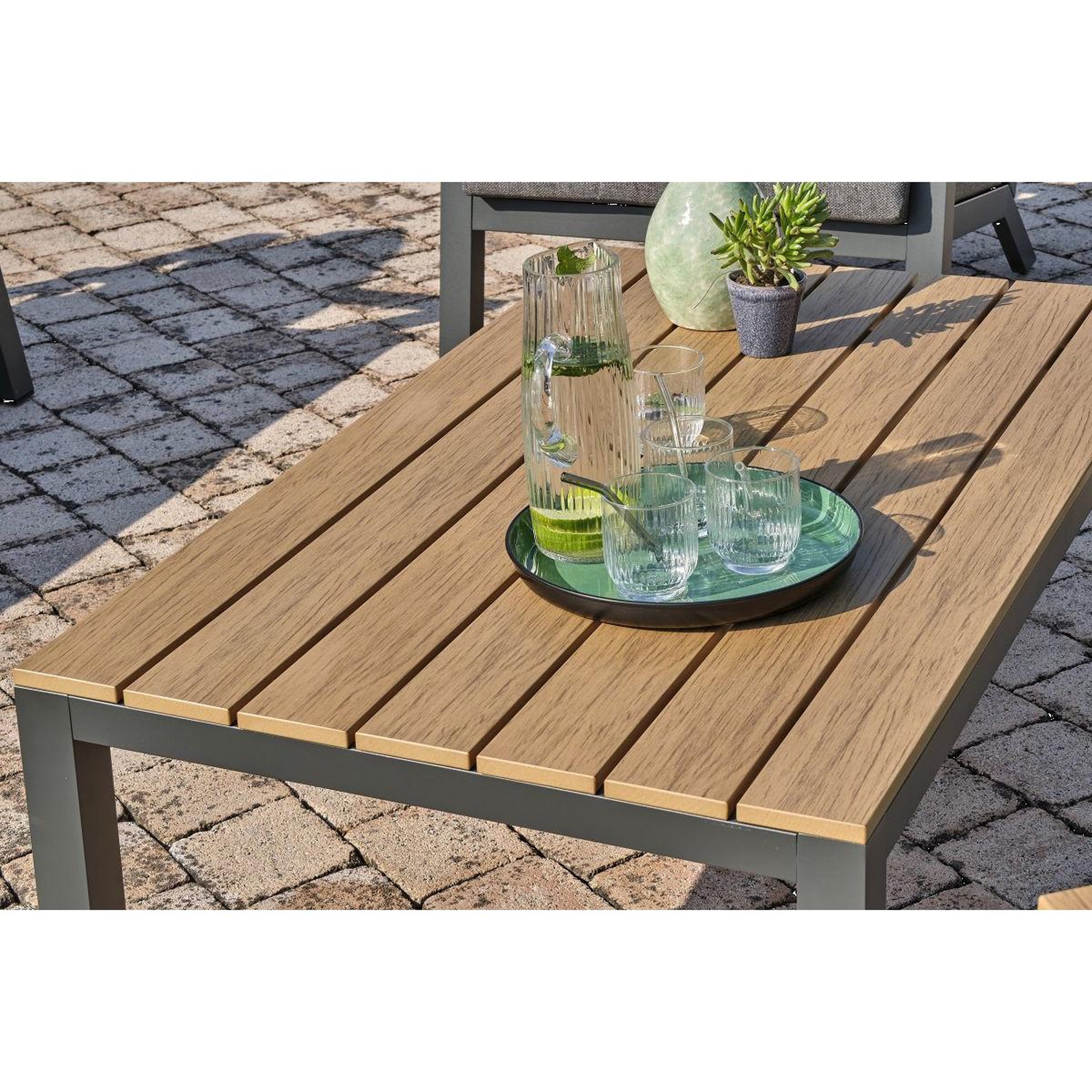 Voir la diapositive 5 : DCB GARDEN Salon de Jardin 5 Places  Kommos  175cm Gris Anthracite