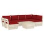 Voir la diapositive 2 : VIDAXL Salon de jardin palette 7 pcs avec coussins bois d'epicea