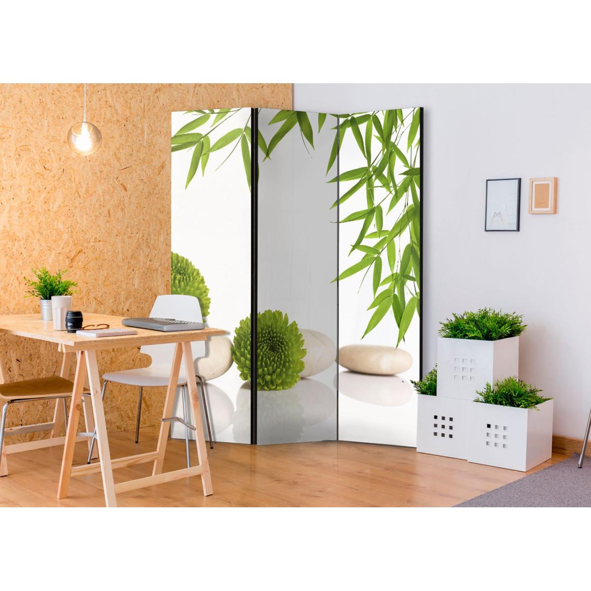 Voir la diapositive 2 : Paris Prix Paravent 3 volets  green relax  135x172cm