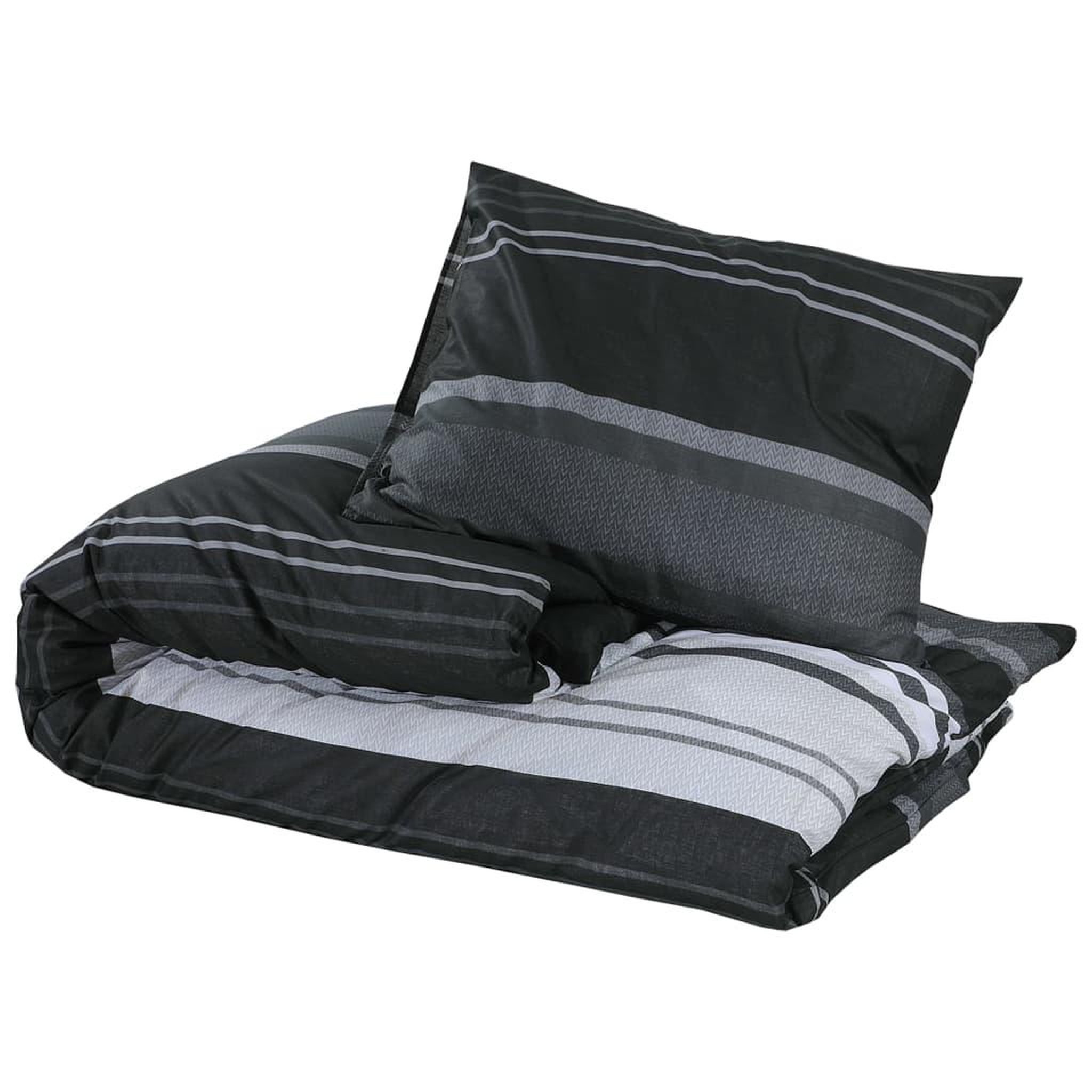 Voir la diapositive 3 : VIDAXL Ensemble de housse de couette noir et blanc 200x200 cm Coton