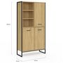 Voir la diapositive 5 : ID MARKET Buffet haut H. 160 cm DETROIT 3 portes design industriel