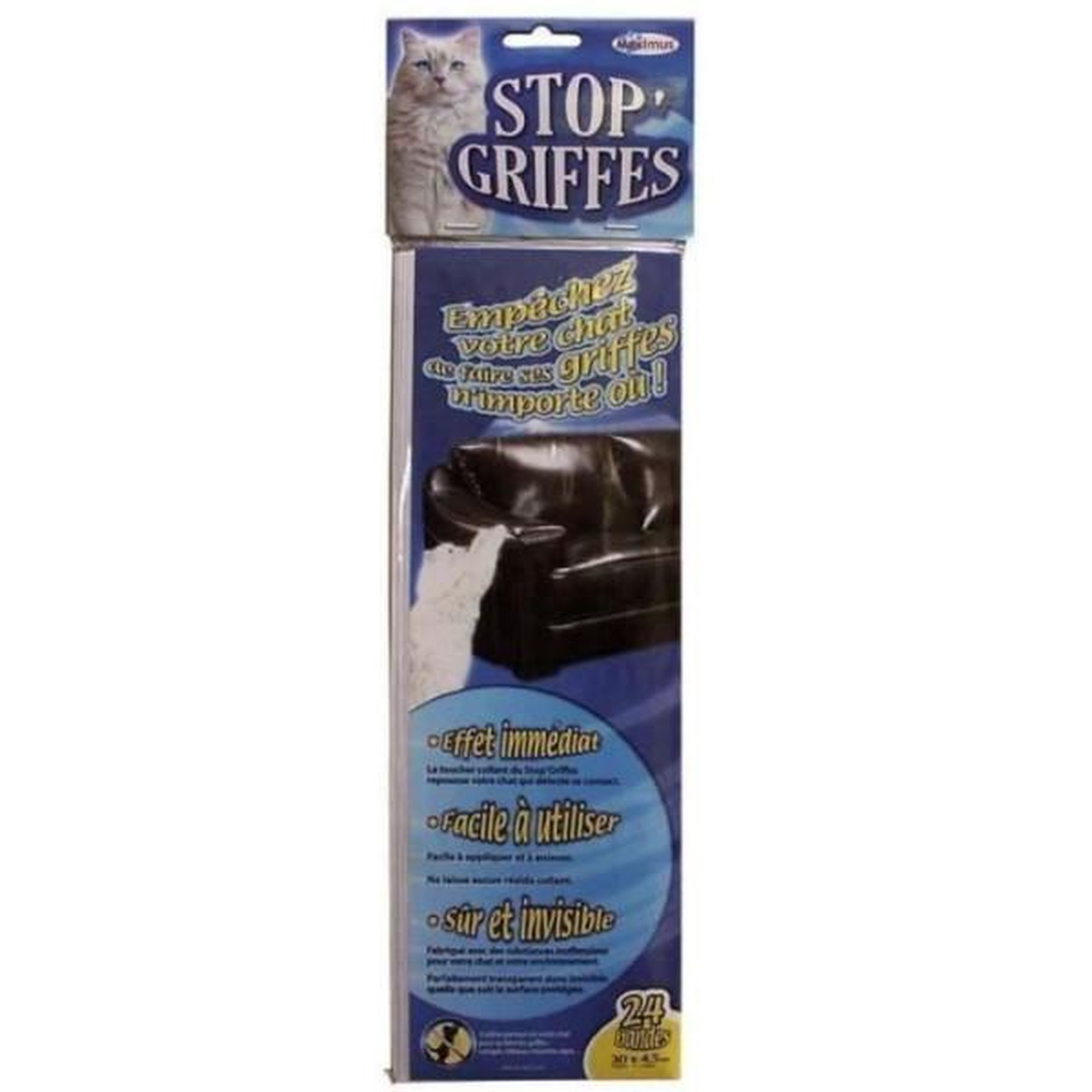 MARKET24 Bandes Stop'Griffes - MUZO - x24 - Transparent - Anti-griffes - Inoffensif pour les animaux