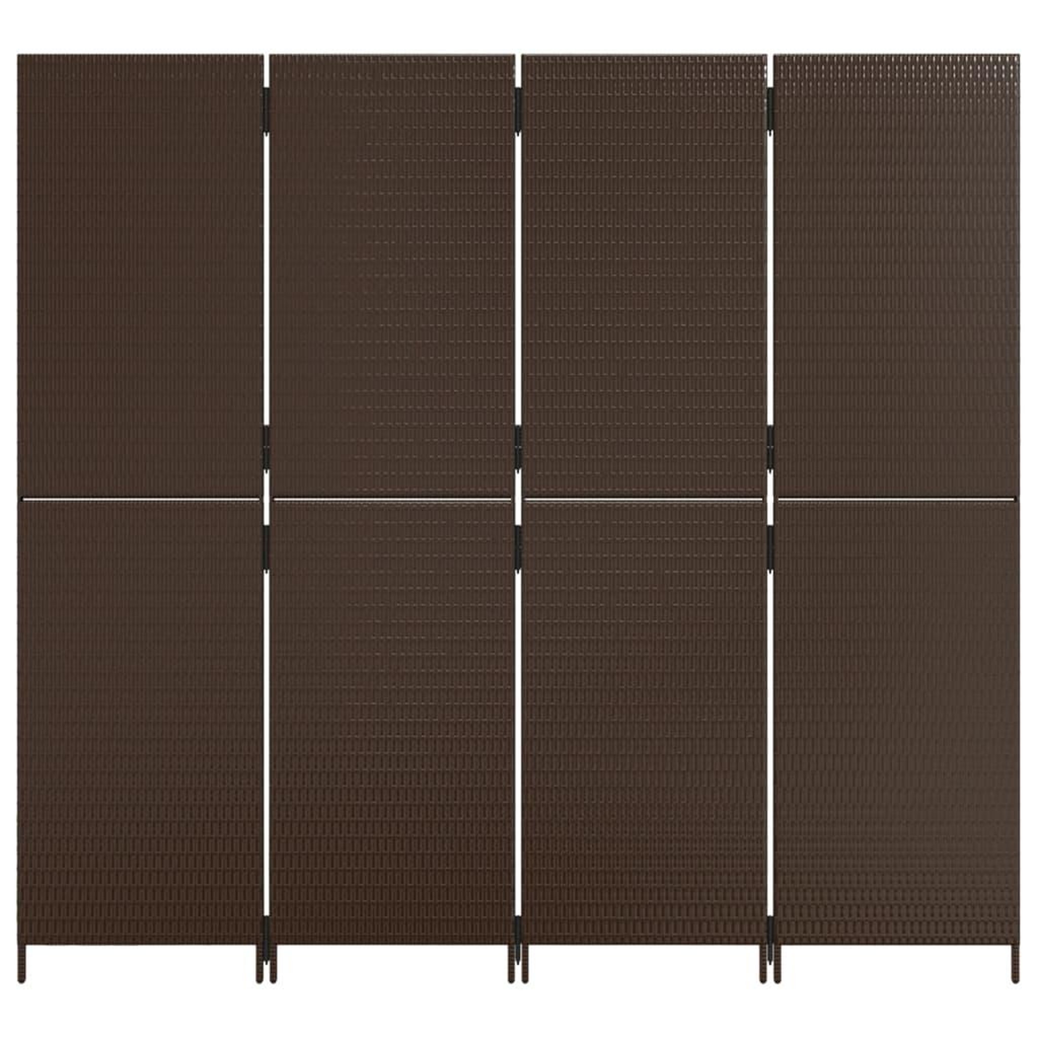 Voir la diapositive 5 : VIDAXL Cloison de separation 4 panneaux marron resine tressee