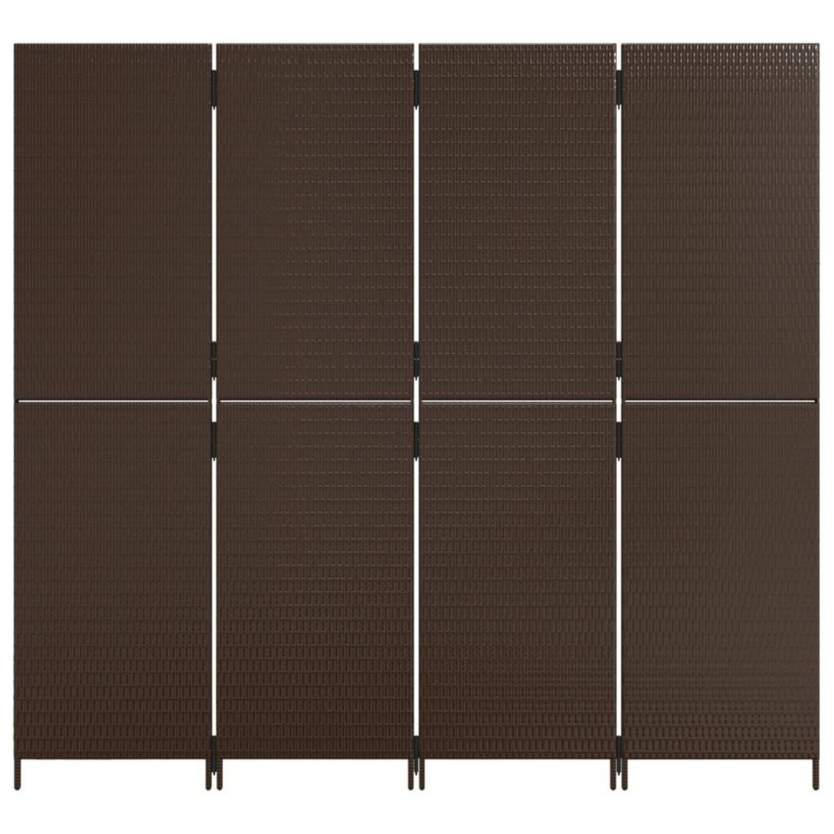 VIDAXL Cloison de separation 4 panneaux marron resine tressee