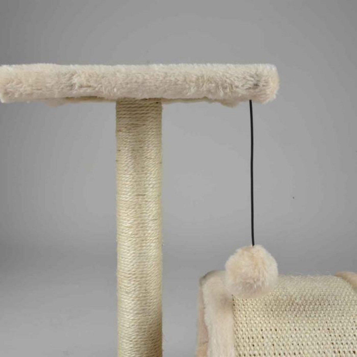 Paris Prix Arbre à Chat avec Tunnel  1 Plateforme  38cm Écru