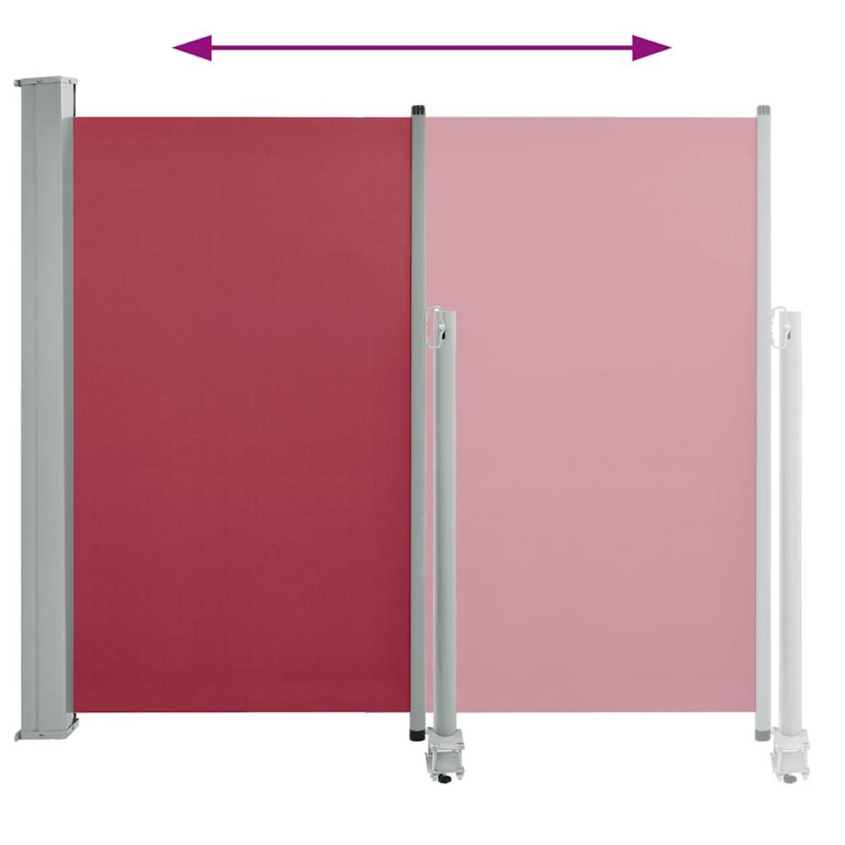 VIDAXL Auvent lateral retractable de patio 120x300 cm Rouge