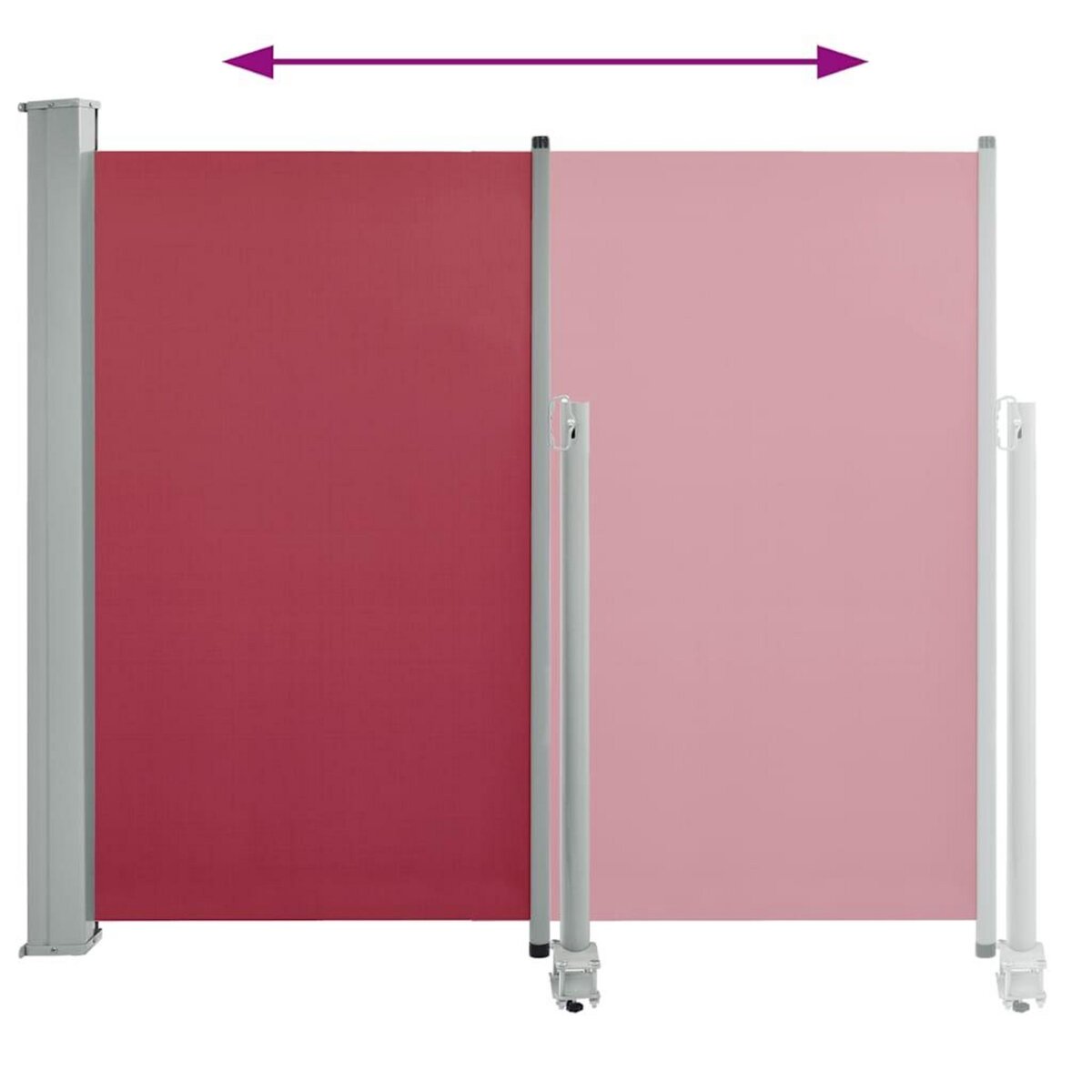 VIDAXL Auvent lateral retractable de patio 120x300 cm Rouge