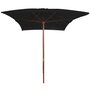 VIDAXL Parasol d'exterieur avec mat en bois Noir 200x300 cm