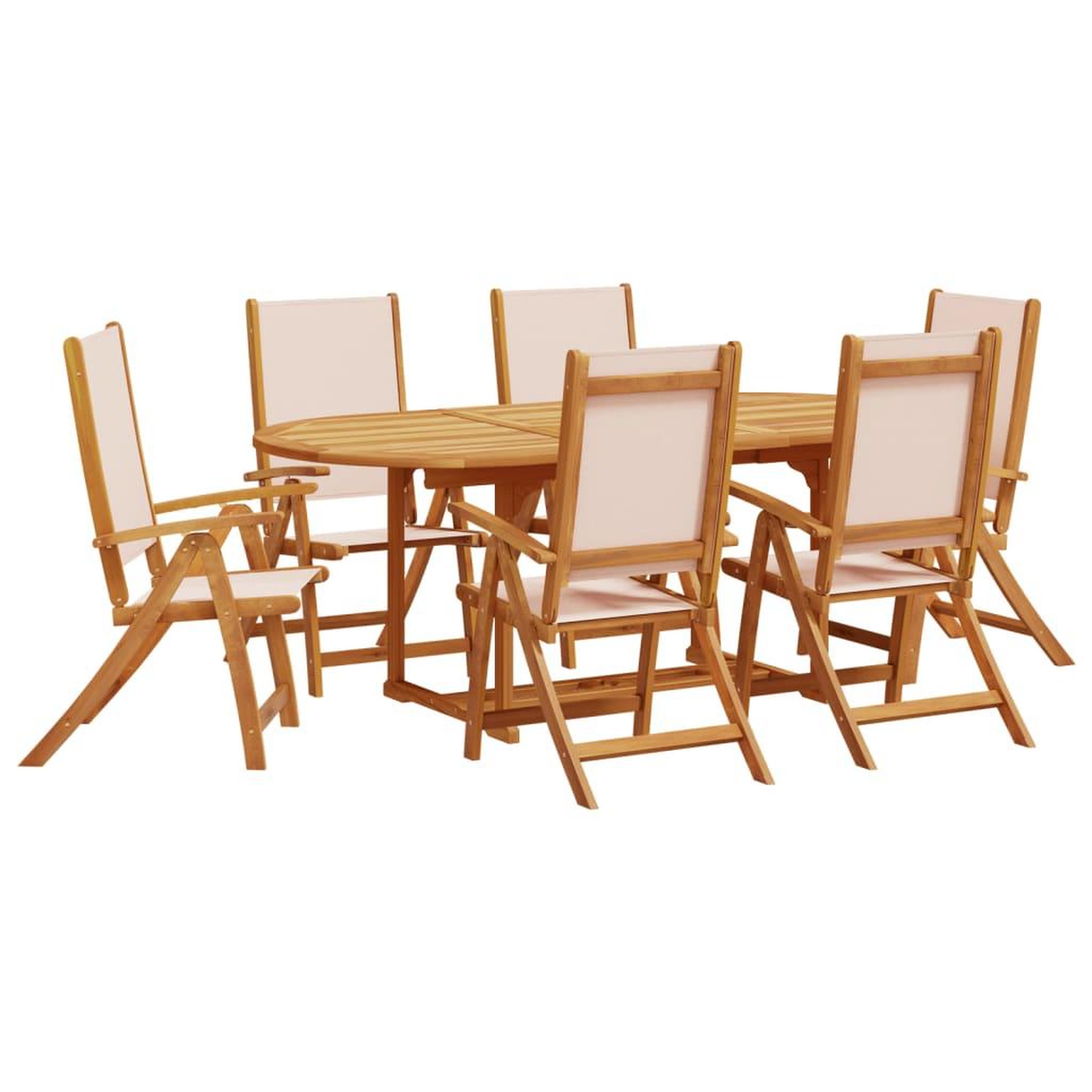 Voir la diapositive 2 : VIDAXL Ensemble a Manger de jardin 7pcs bois d'acacia solide textilene