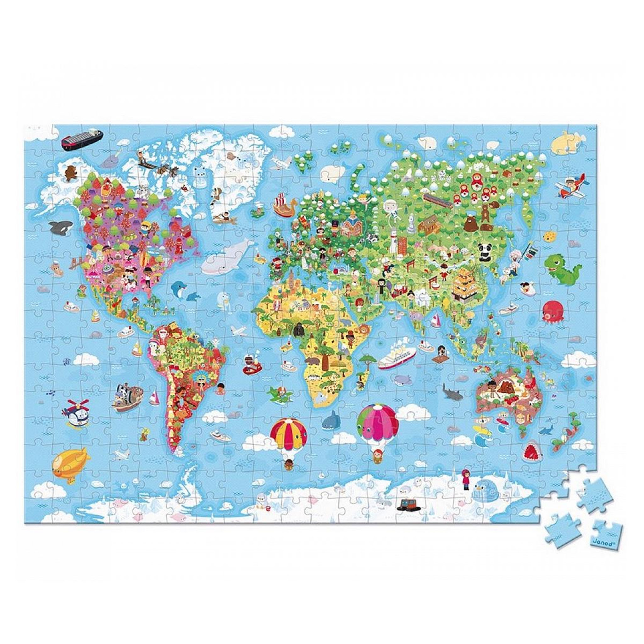 Voir la diapositive 2 : JANOD Puzzle Geant du monde - 300 pcs