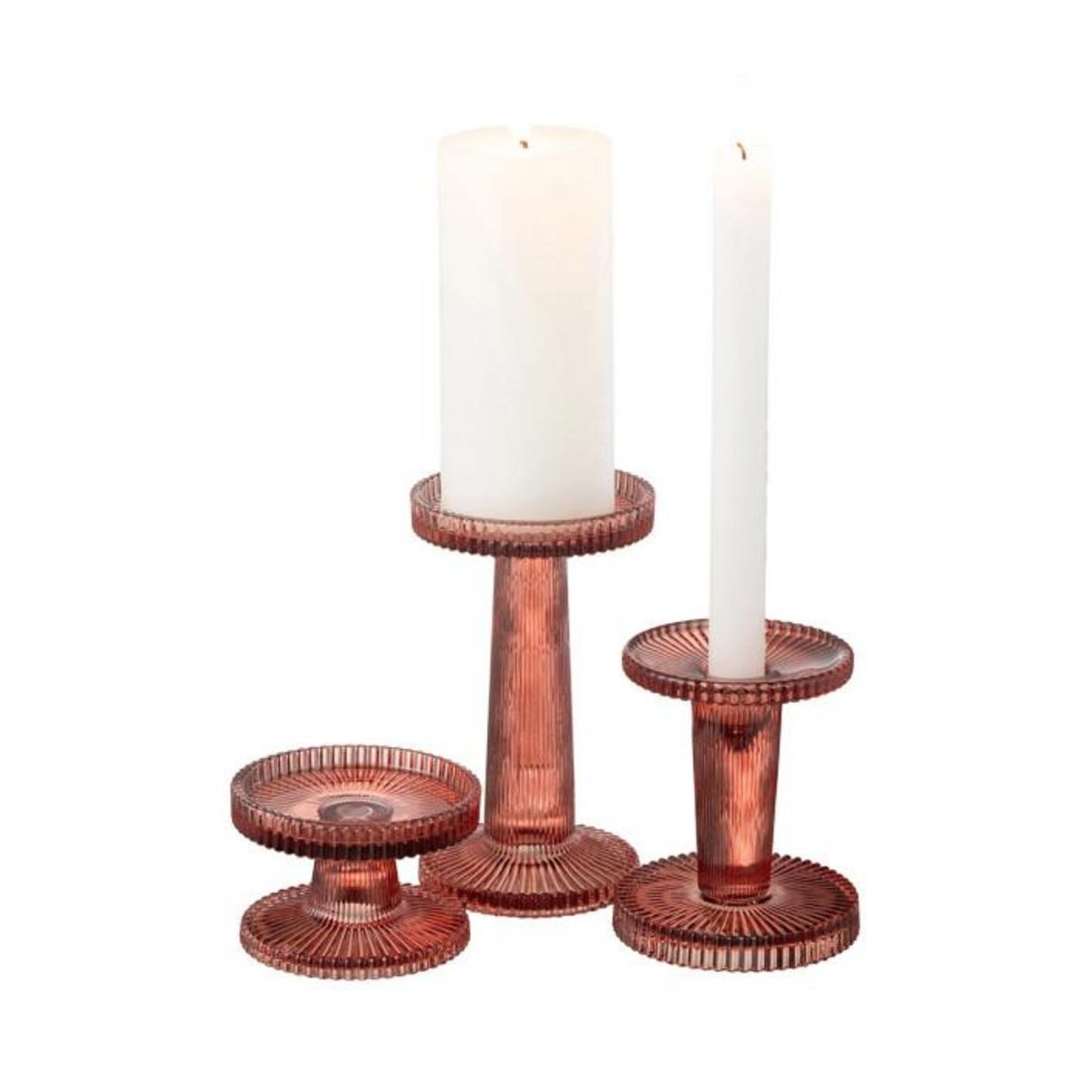 Paris Prix Lot de 3 Chandeliers en Verre  Nelly  16cm Orange