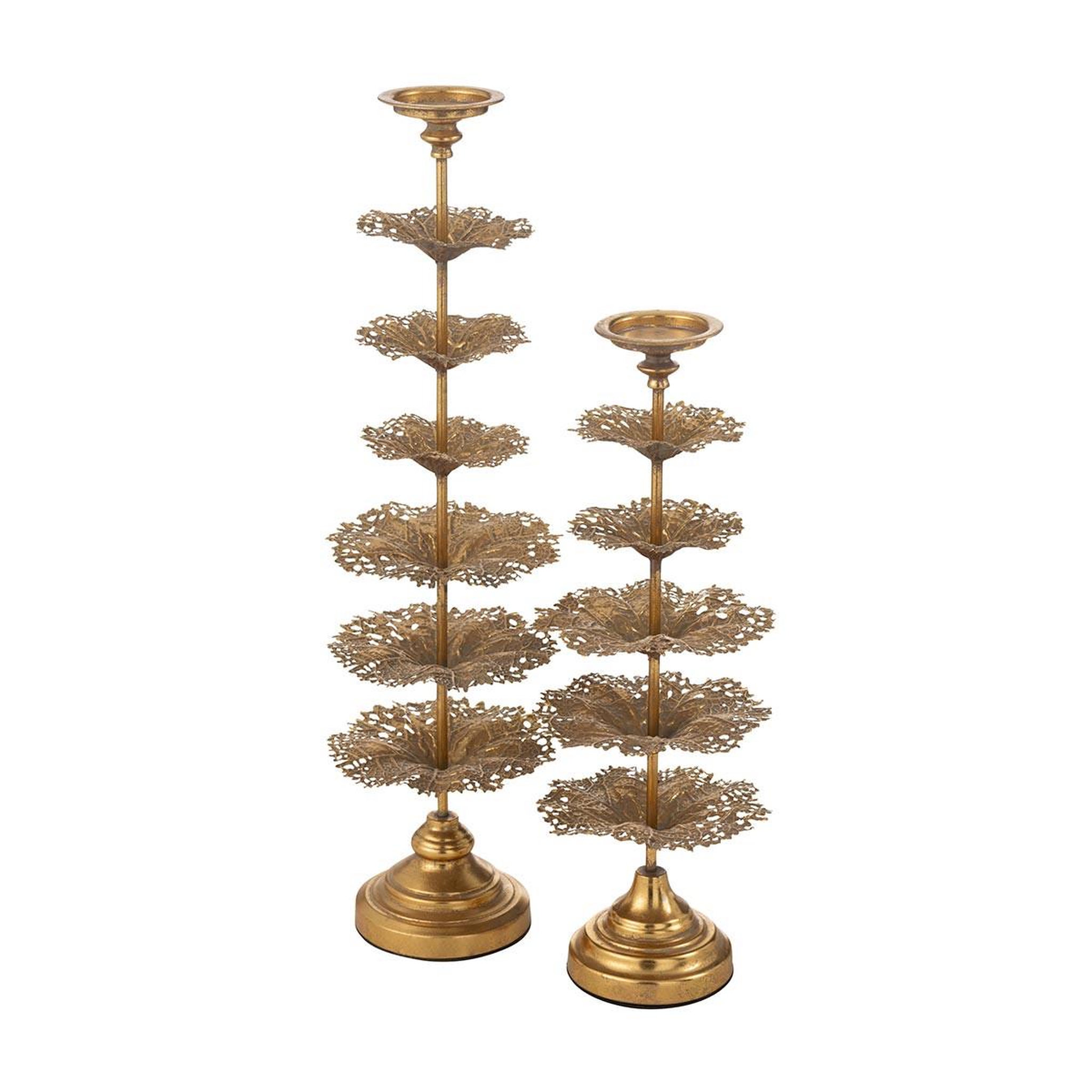 Voir la diapositive 3 : J-LINE Bougeoir déco en métal  arbre  79cm or