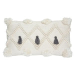 ATMOSPHERA Coussin Déco à Pompons  Row  30x50cm Gris