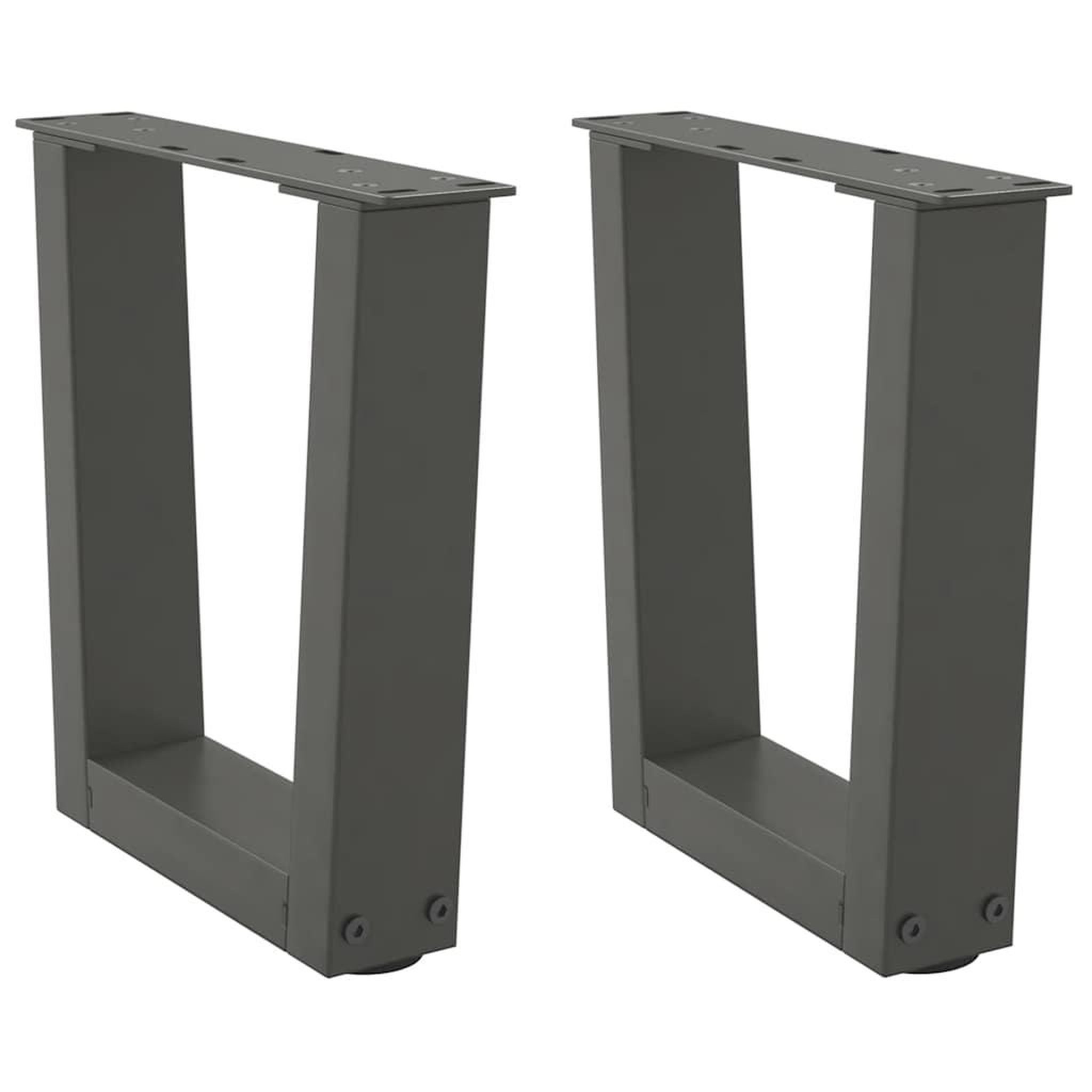 VIDAXL Pieds de table a manger forme V 2 pcs anthracite 30x(30-31,3)cm
