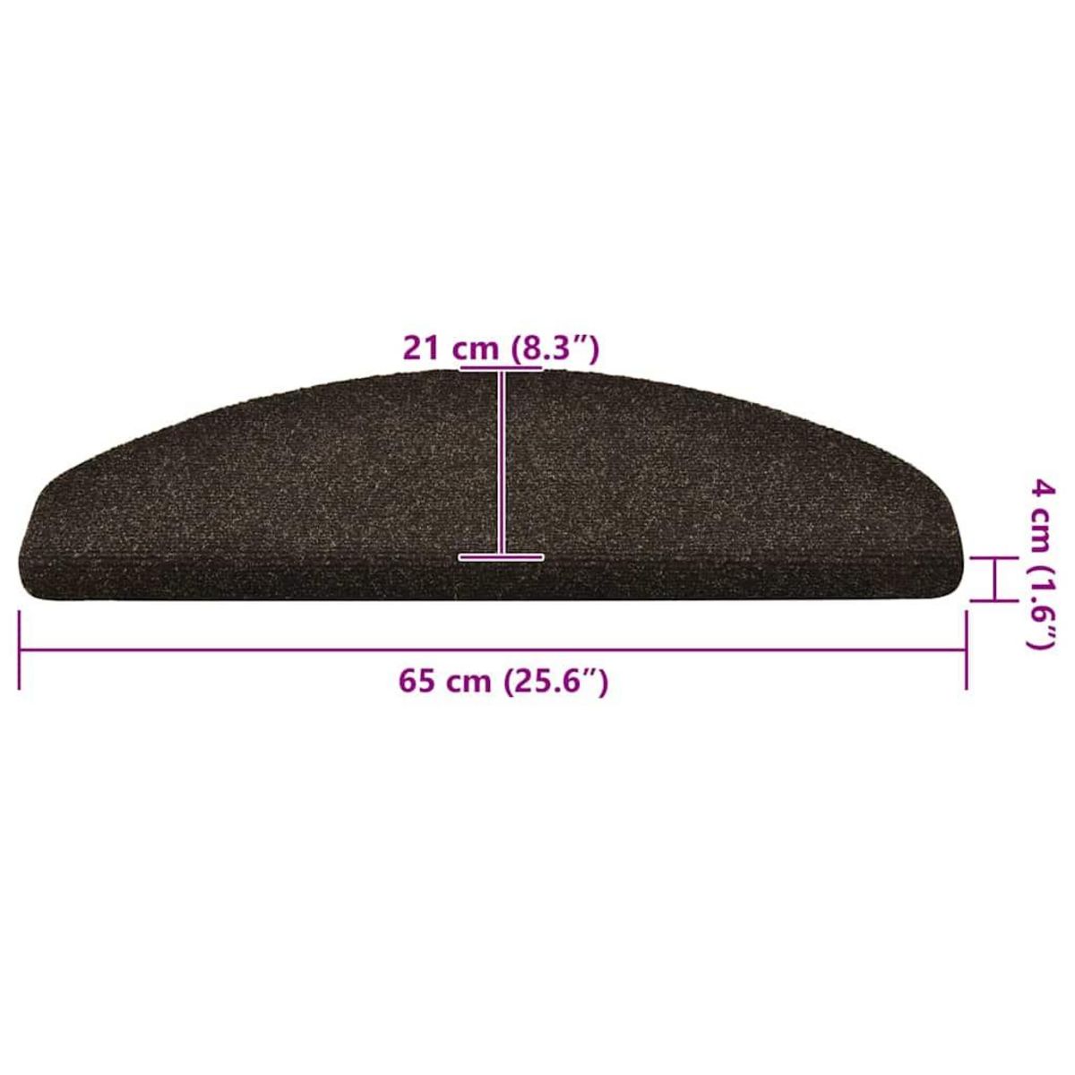 VIDAXL Tapis d'escalier autocollant 30 pcs marron fonce 65x21x4 cm