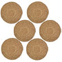 Voir la diapositive 1 : HABITABLE Lot de 6 sets de tables ronds en jute GRAMI - Diam. 38 cm - Marron