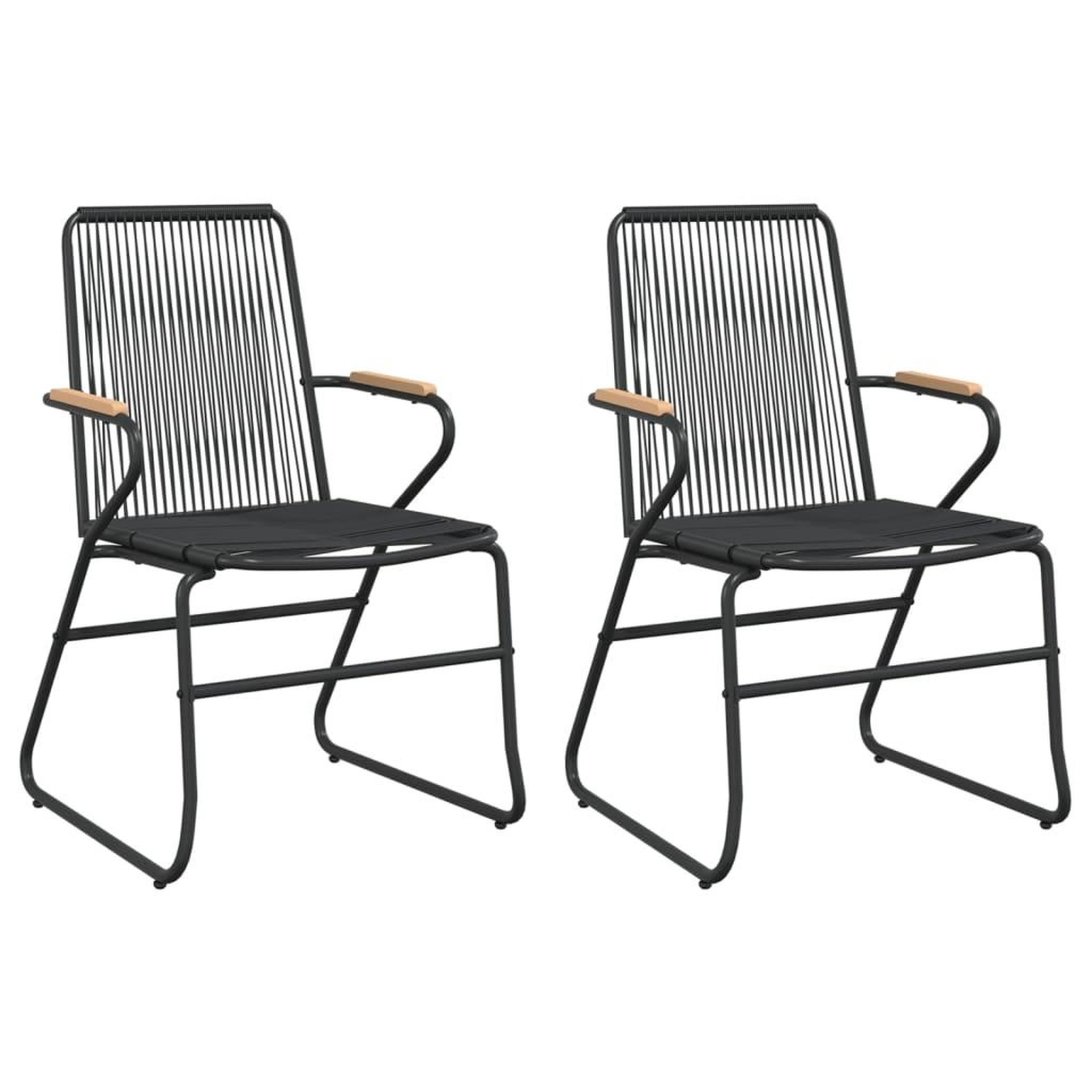 Voir la diapositive 2 : VIDAXL Chaises de jardin lot de 2 noir 58x59x85,5 cm Rotin PVC