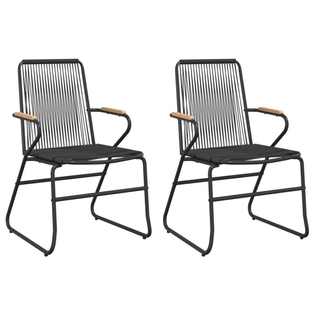 VIDAXL Chaises de jardin lot de 2 noir 58x59x85,5 cm Rotin PVC