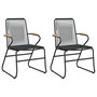 Voir la diapositive 2 : VIDAXL Chaises de jardin lot de 2 noir 58x59x85,5 cm Rotin PVC
