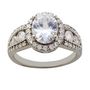 Voir la diapositive 1 : LA VIE EN OR Bague ovale femme argent 925 millièmes oxydes de zirconium