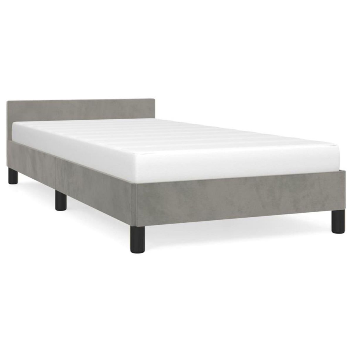 VIDAXL Cadre de lit sans matelas gris clair 90x200 cm velours