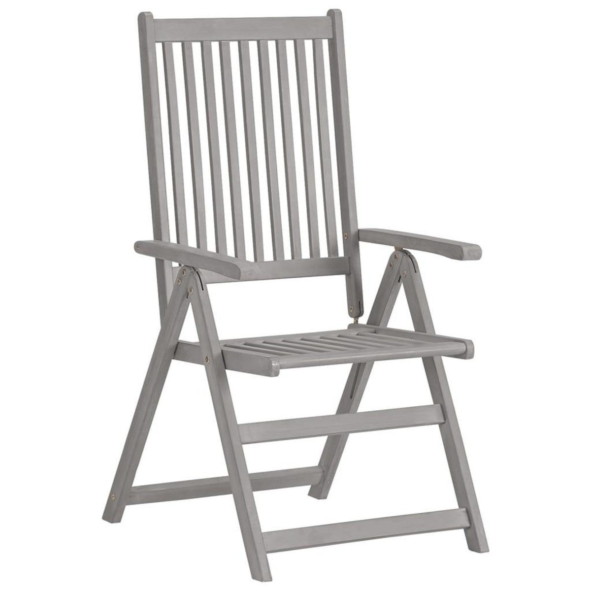 VIDAXL Chaises inclinables de jardin lot de 4 Gris Bois solide acacia
