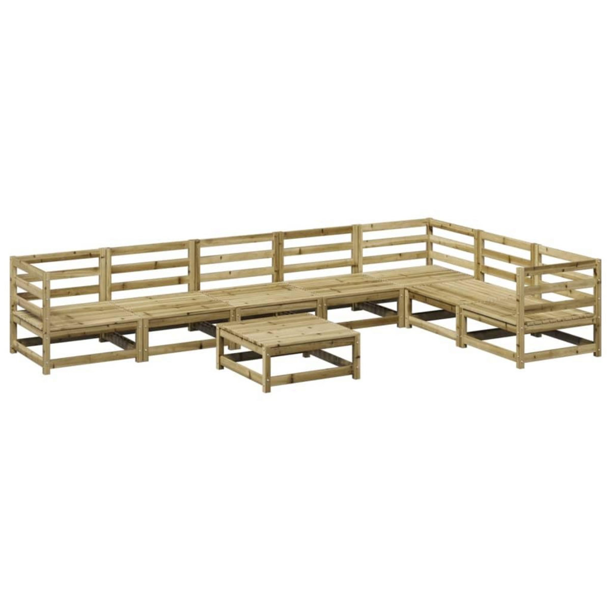 VIDAXL Salon de jardin 8 pcs bois de pin impregne