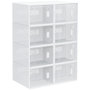 Voir la diapositive 1 : HOMCOM Lot de 8 boites cubes rangement à chaussures modulable avec portes transparentes - dim. 25L x 35l x 19H cm - PP blanc transparent