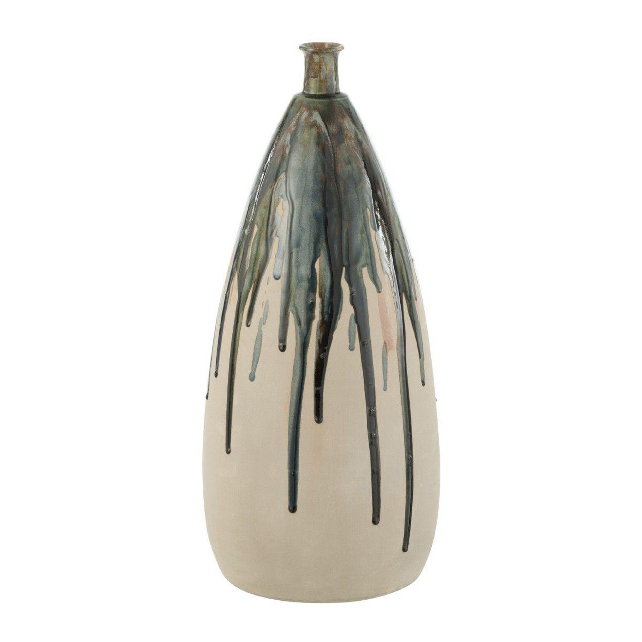 J-LINE Vase déco en céramique  peinture  51cm vert