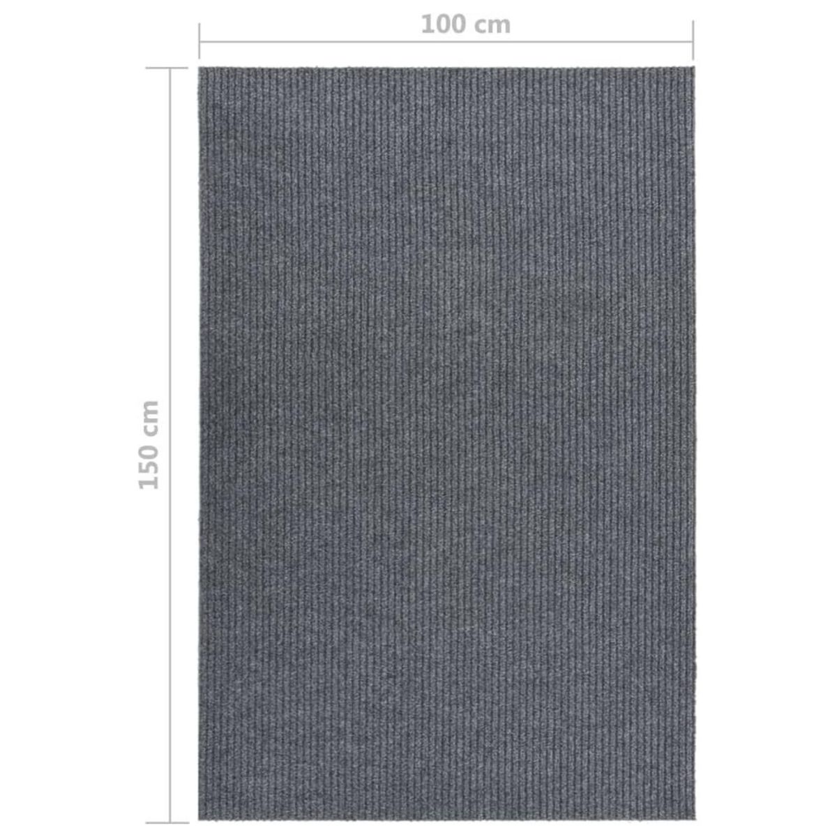 VIDAXL Tapis 100x150 cm Gris