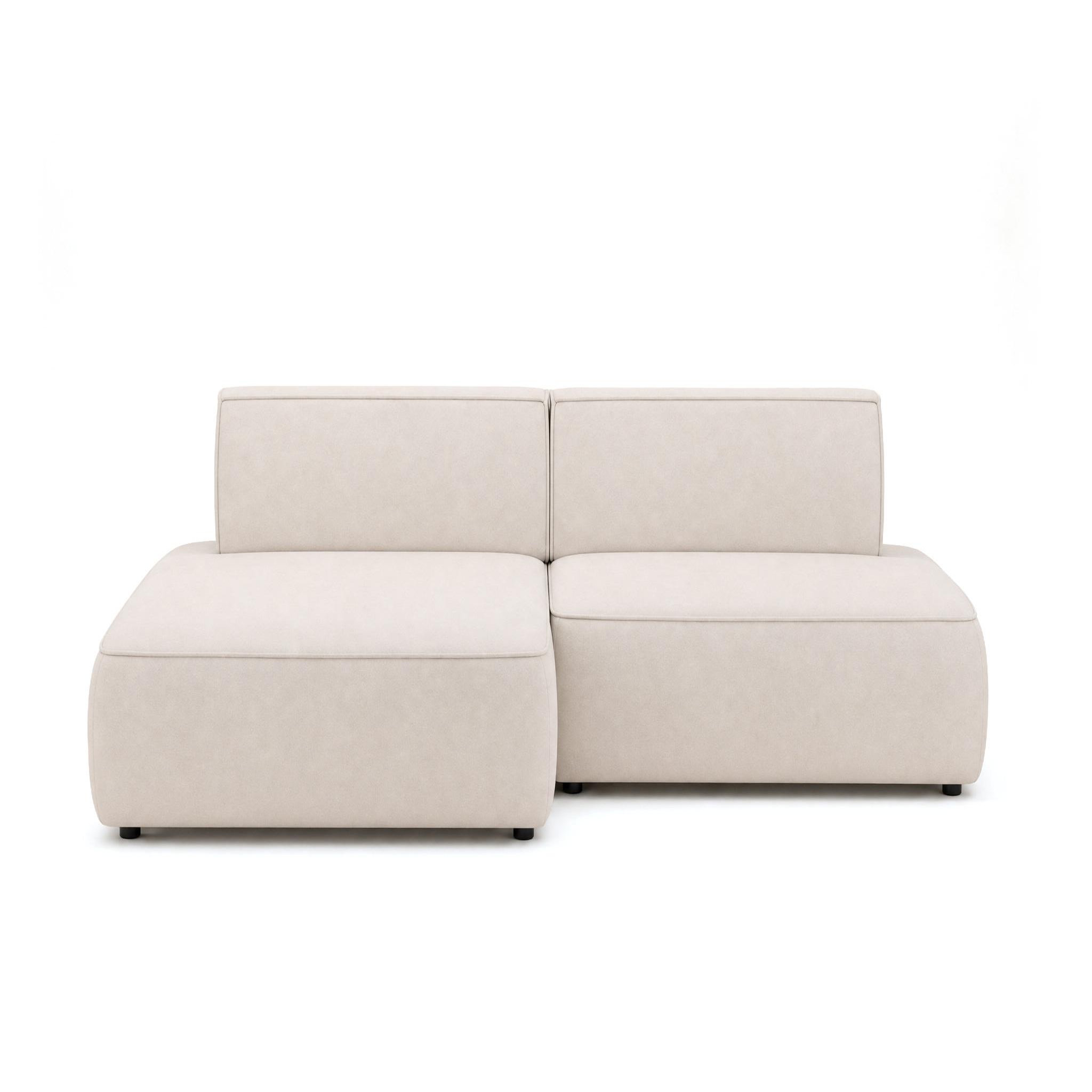 BEST MOBILIER Lisette - canapé d'angle gauche 4 places convertible avec coffre en velours. Coloris disponibles : Beige, Noir, Gris