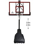 SWAGER Panier de Basketball Pro Deluxe Platinium sur Pied et Mobile, Hauteur Réglable de 2,30m à 3,05m