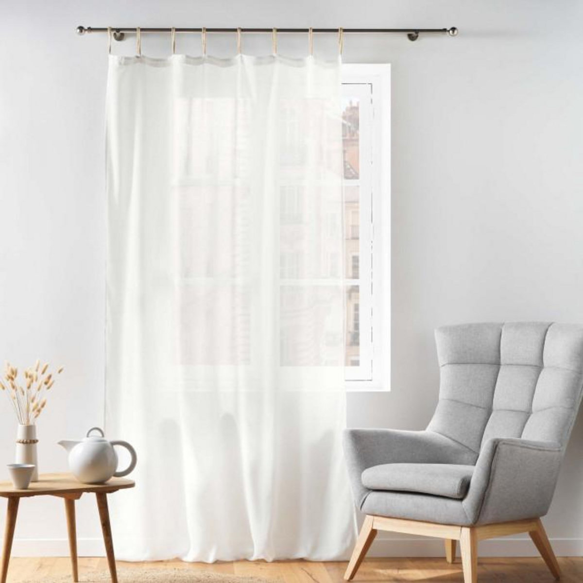 Paris Prix Rideau Voilage à Passants  Belani  140x240cm Blanc