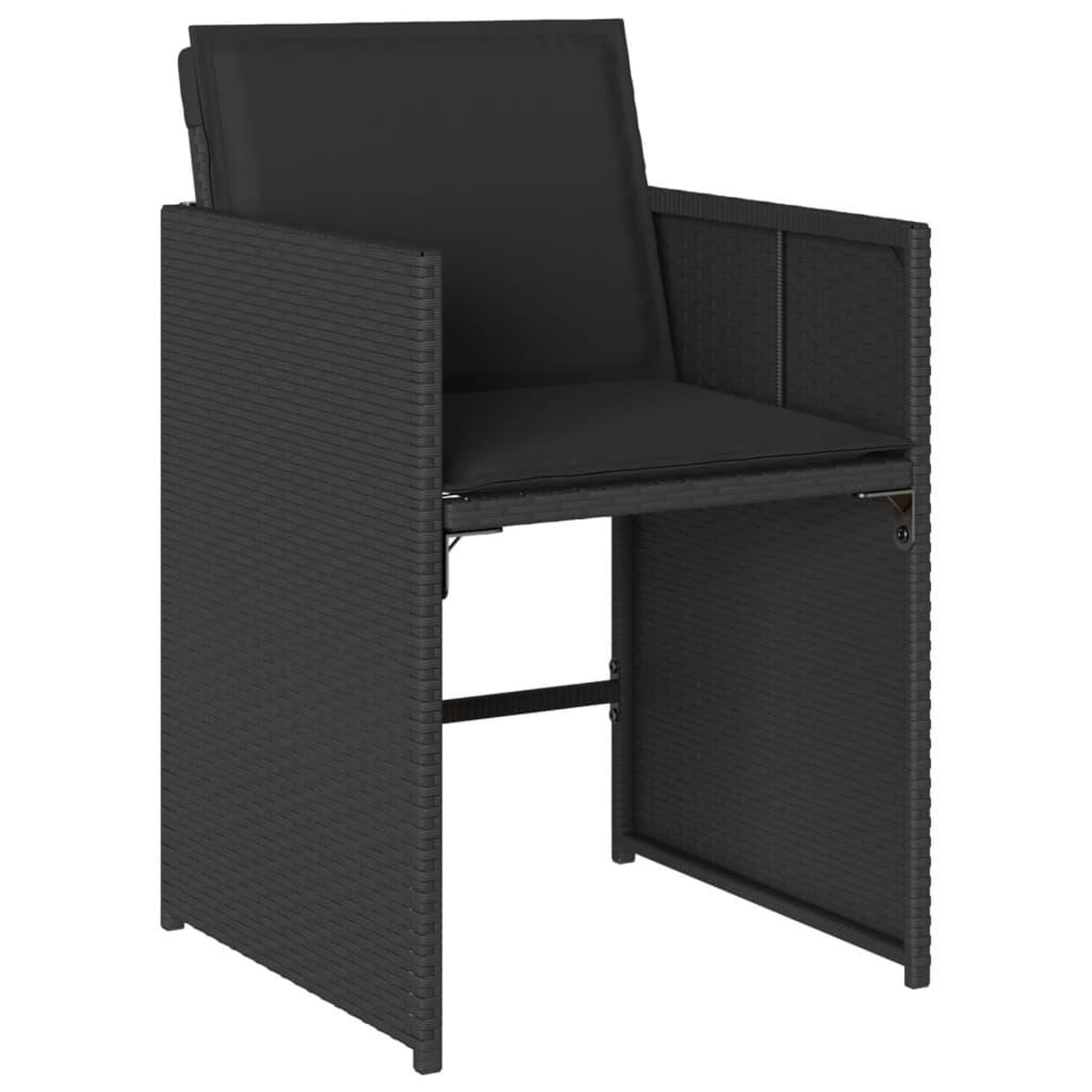 Voir la diapositive 5 : VIDAXL Ensemble a manger de jardin coussins 7pcs Noir Resine tressee