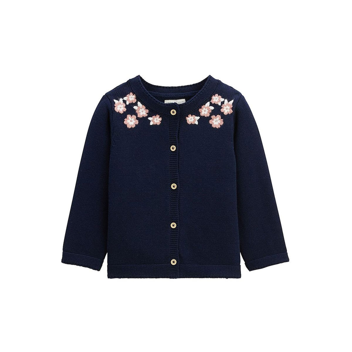 Petit Béguin Gilet enfant en tricot Céleste