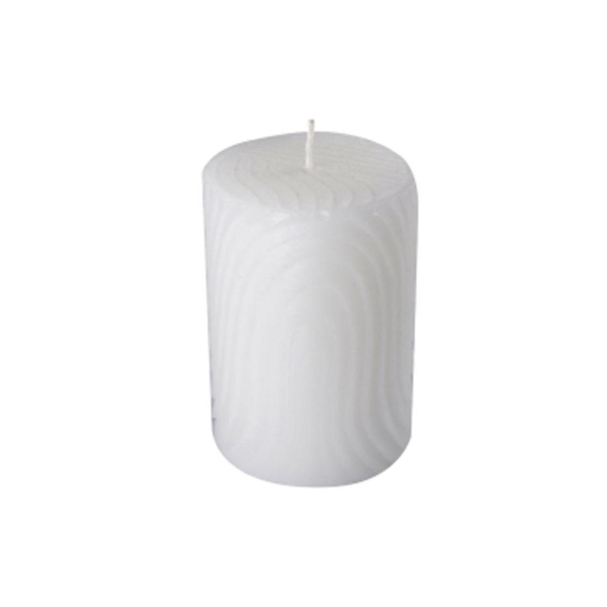 HOMEA Bougie pilier déco embossée  santan  10cm blanc
