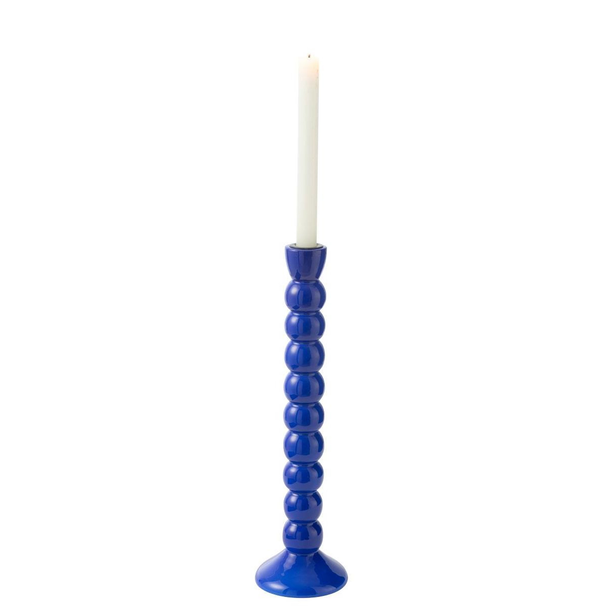 Voir la diapositive 2 : J-LINE Bougeoir design en bois  waldo  38cm bleu