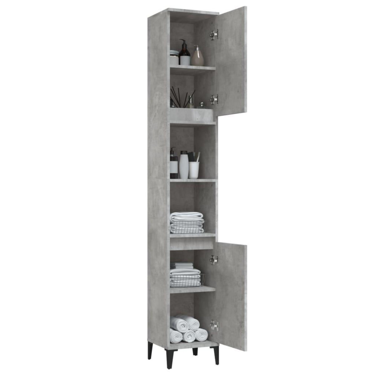 VIDAXL Armoire de salle de bain gris beton 30x30x190 cm