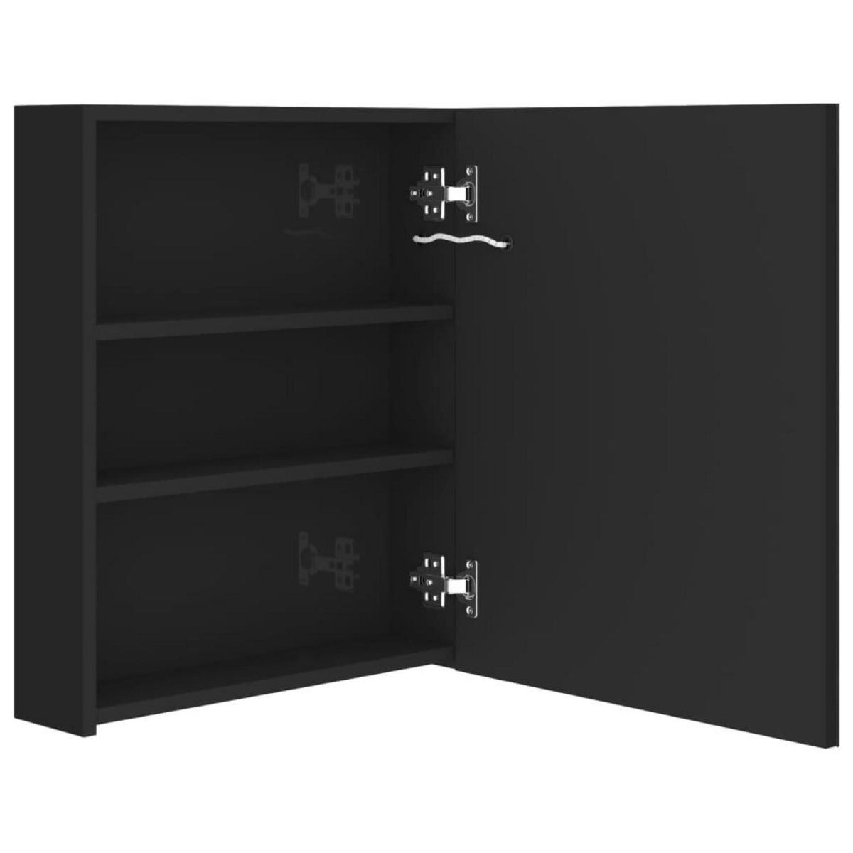 VIDAXL Armoire de salle de bain a miroir LED noir brillant 50x14x60 cm