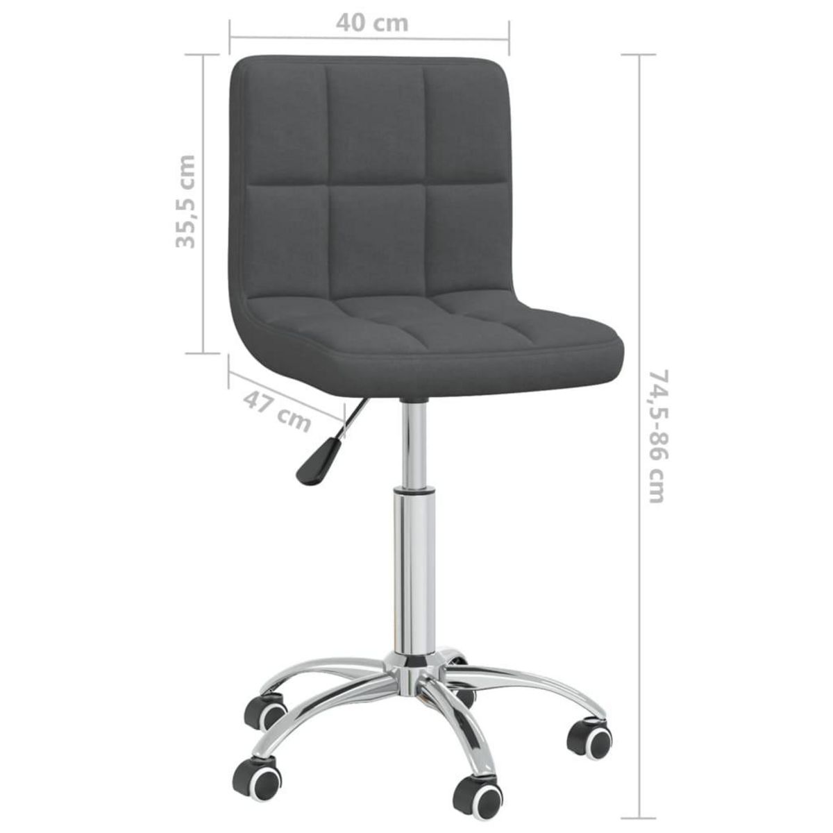 VIDAXL Chaise pivotante de bureau Gris fonce Tissu