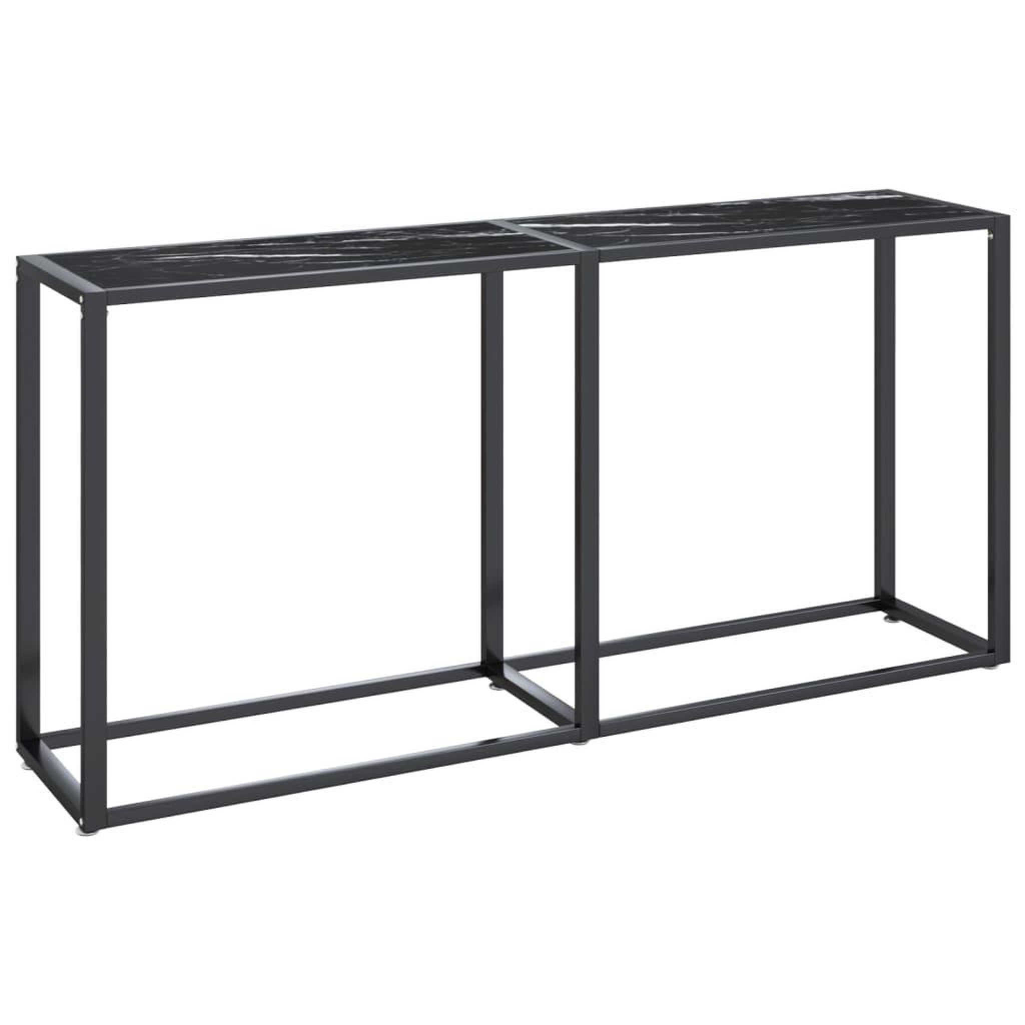 Voir la diapositive 2 : VIDAXL Table console Marbre noir 160x35x75,5 cm Verre trempe