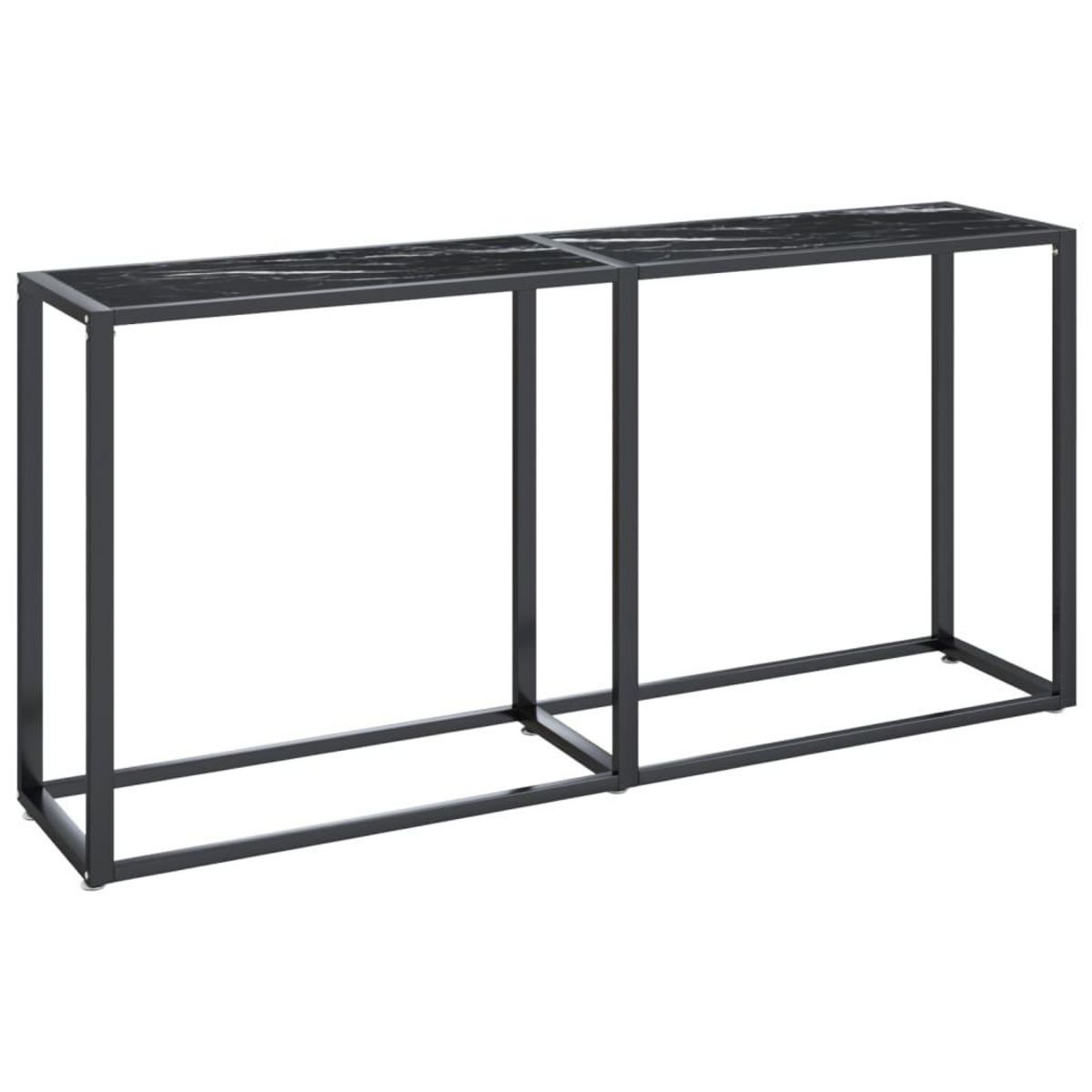 VIDAXL Table console Marbre noir 160x35x75,5 cm Verre trempe