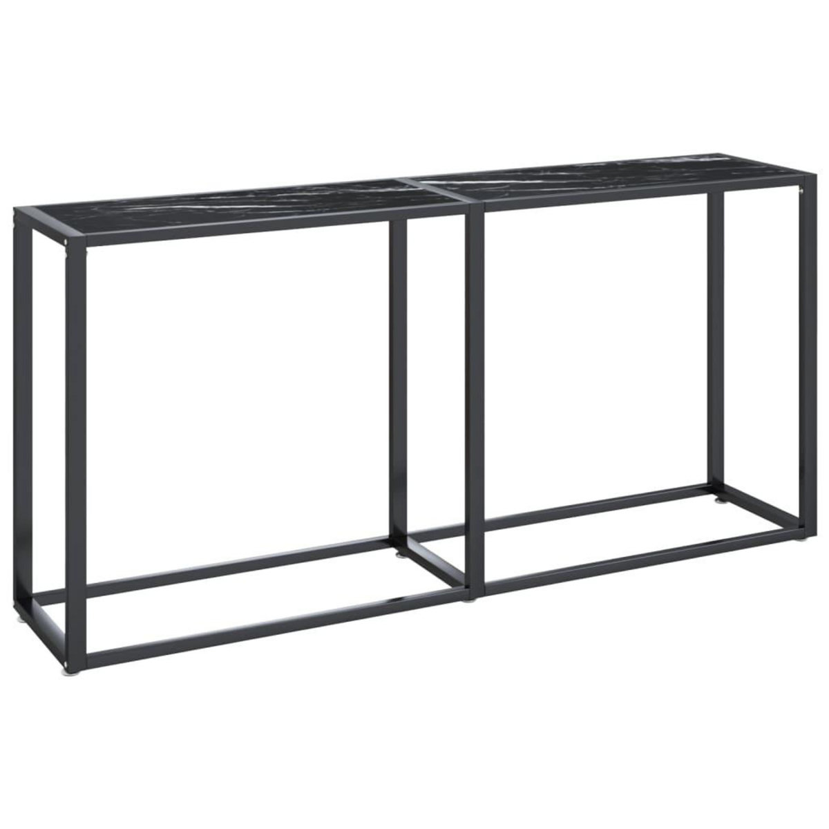VIDAXL Table console Marbre noir 160x35x75,5 cm Verre trempe